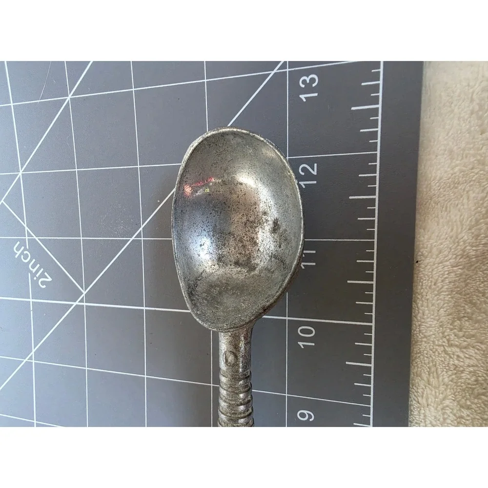 Vintage Cast Aluminum Ice Cream Scoop Ribbed Handle Taiwan Heavy Duty 7 Inch